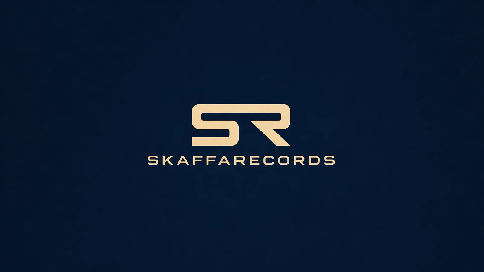 SkaffaRecords: gouden SR-logo op donkerblauw